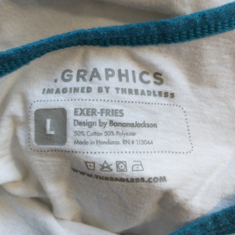 "Exercise -I Thought You Said Extra Fries" Raglan Tee 🍟 - Picture 3 of 4